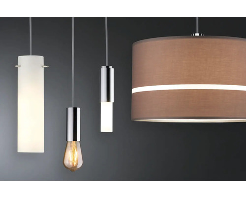 Olika hänglampor med olika lampskärmar