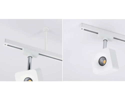 Taklampa med strömskenespotlight och LED-lampa