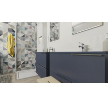 Tvättställ JUNGBORN navy blå matt med bräddavlopp och blandarhål 101x1,8x46 cm