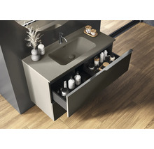 Tvättställ JUNGBORN beige fume matt med bräddavlopp och blandarhål 101x1,8x46 cm