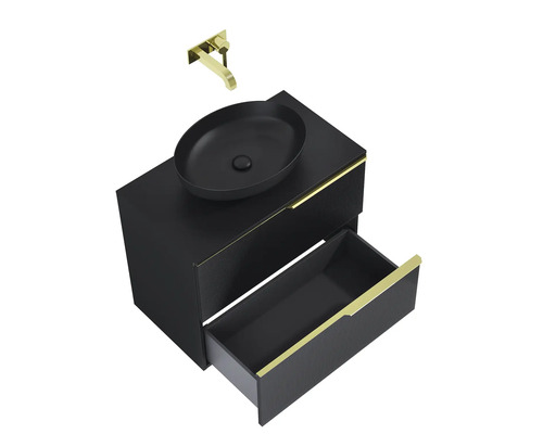 Tvättställsskåp med tvättställ och armatur för badrummet