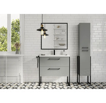 Badrumsspegel JUNGBORN svart ram kantig 80x80x2 cm