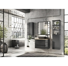 Badrumsspegel JUNGBORN svart ram kantig 80x80x2 cm