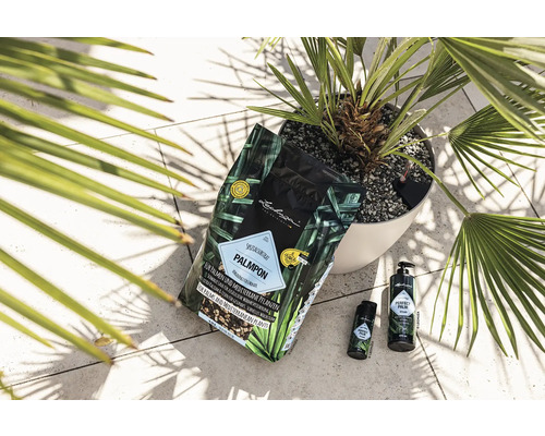 Specialsubstrat, gödsel och skötselprodukter för palmer och medelhavsväxter med palm i kruka