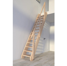 Spartrappa PERTURA Kybele rak 12 steg obehandlad bok bok öppen bok vit B: 61.5 cm exkl. sättsteg