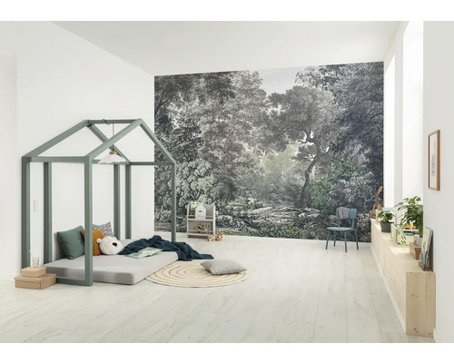 Barnrum med skogstapet, hussäng och leksaker