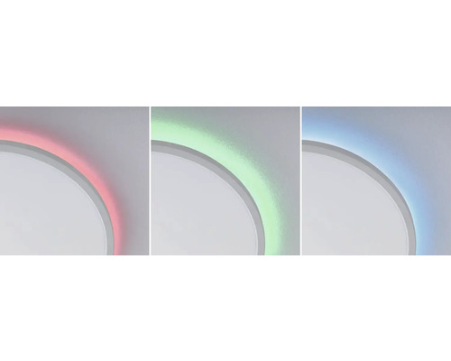 Närbild av en LED-taklampa med färgbytesfunktion