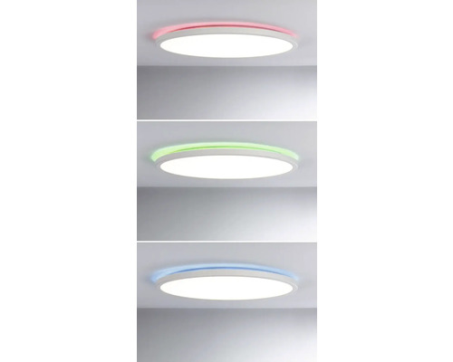 Tre LED-taklampor med olika färgtemperaturer.