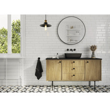Spegel med belysning JUNGBORN Round svart ram rund 100 cm LED IP44 neutralvit