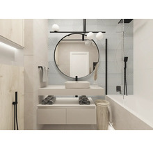 Spegel med belysning JUNGBORN Round svart ram rund 100 cm LED IP44 neutralvit