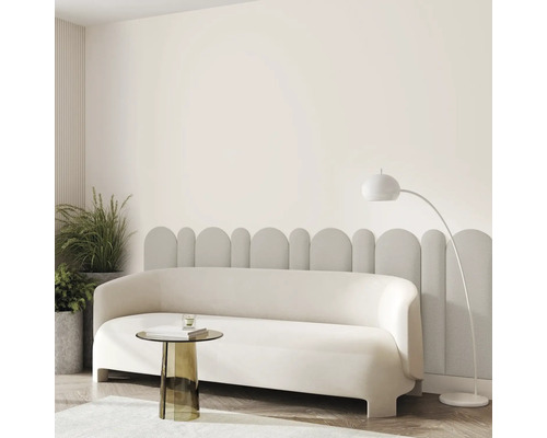 Textilpanel Bouclé creme oval 30x90cm