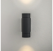 Svart vägglampa med två ljuskällor för väggmontering