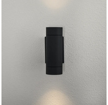 Svart cylindrisk vägglampa för utomhusbruk