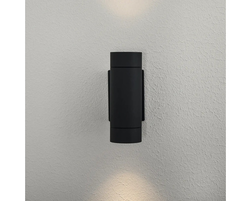 Svart cylindrisk vägglampa för utomhusbruk