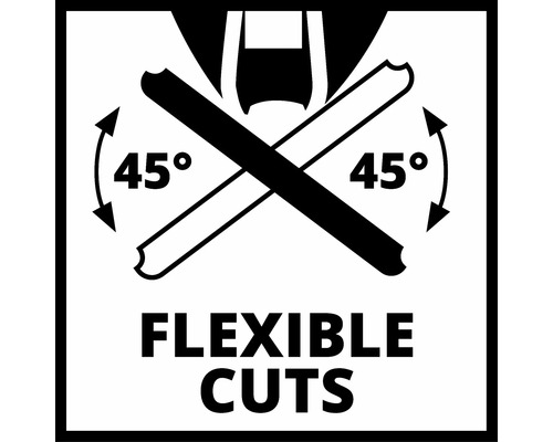 Symbol för flexibla snitt upp till 45 grader