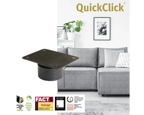 QuickClick möbelglid framför soffa