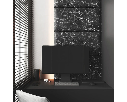 Textilpanel Carrara marmor svart 30x60cm