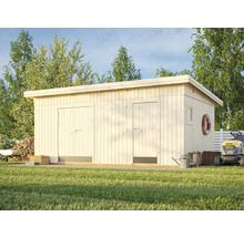 Förråd PALMAKO Kalle 16,9 m² inkl. golv och trampskydd 561x330cm natur