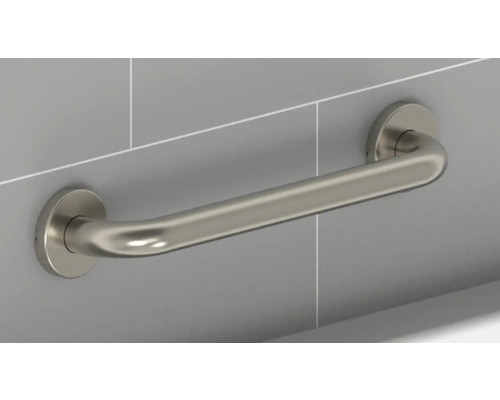 Stödhandtag i metall för badrummet monterat på väggen