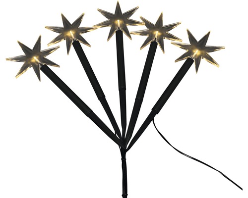 Stjärngirlang med fem lampor för utomhusbruk
