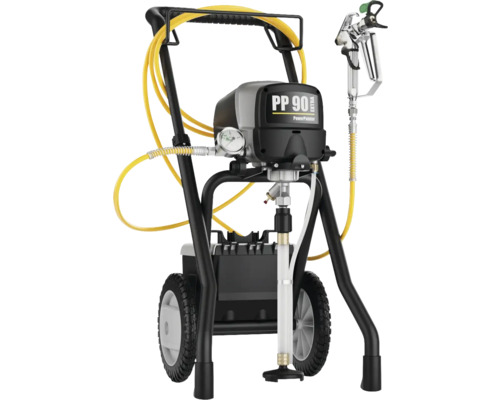 Färgspruta på hjul med slang och sprutpistol