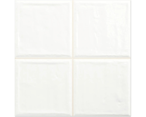Kakel Noa white vit glans glas 20x20 cm Fyrkantigt format med fyra keramiska plattor