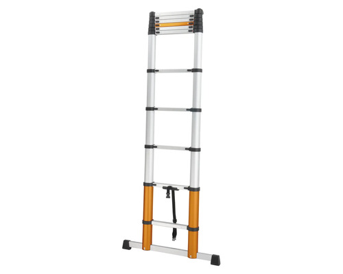 Utdragen teleskopisk stege av aluminium