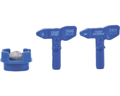 Färgmunstycken för färgsprutpistoler, bred och smal version