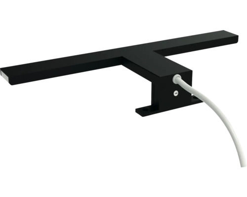 Svart LED-armatur för utanpåliggande montage med strömkabel