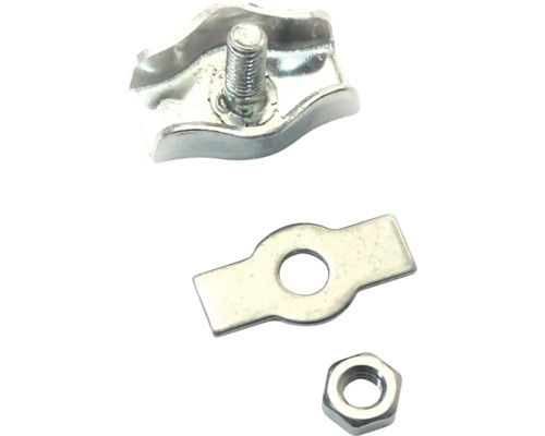 Stållina med skruv, platta och mutter