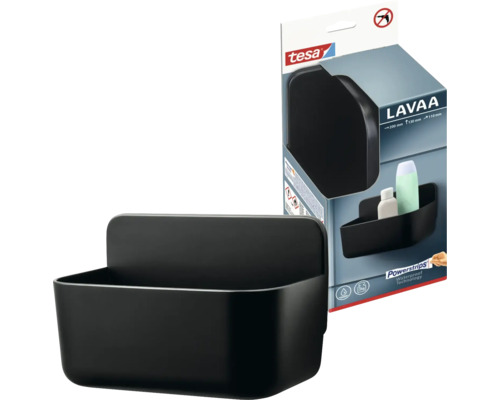 Duschkorg TESA Lavaa shower basket S svart matt 20x13 cm