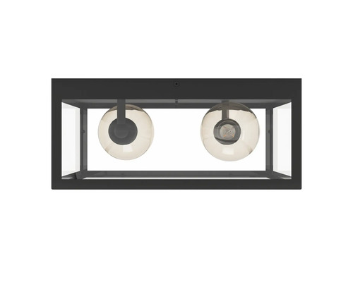 Rektangulär taklampa med två glödlampor