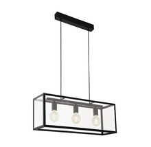 Taklampa med tre lampor i rektangulär design