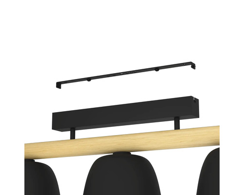 Taklampa med trästång och installationsmaterial