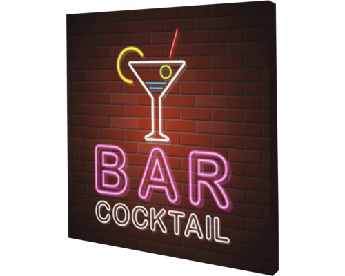 Canvastavla Cocktailbar neon 50x50cm