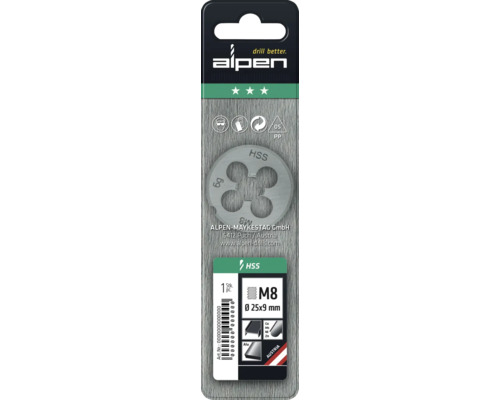 Alpen M8 gängsnitt i blisterförpackning