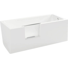 Rektangulärt badkar med badkarsdörr och ingångshjälp.