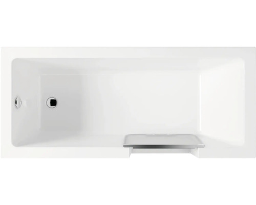 Rektangulärt badkar med avlopp och överfyllnadsskydd