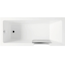 Rektangulärt badkar med avlopp och överflöde