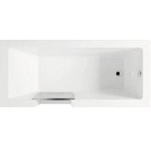 Rektangulärt badkar uppifrån med avlopp och bräddavlopp