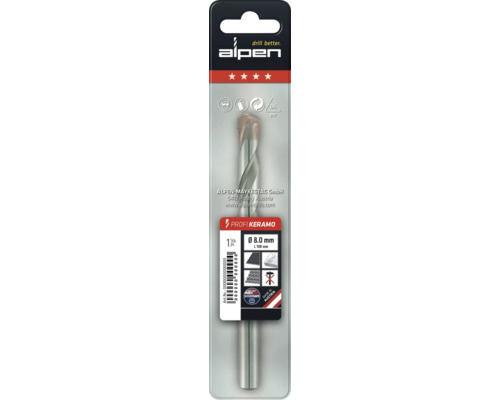 Alpen keramiskt borr, diameter 8.0 mm