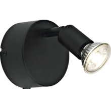 Svart vägglampa med ljus