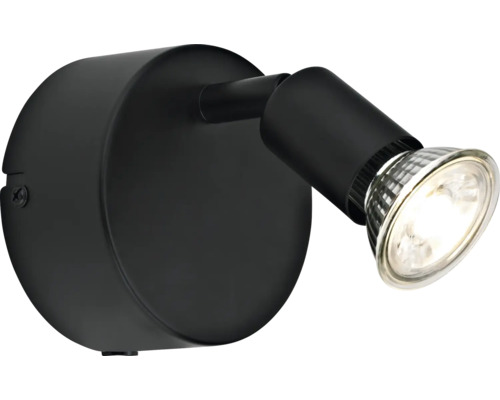 Svart vägglampa med ljus