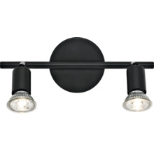 Svart taklampa med två spotlights