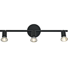 Svart taklampa med tre spotlights