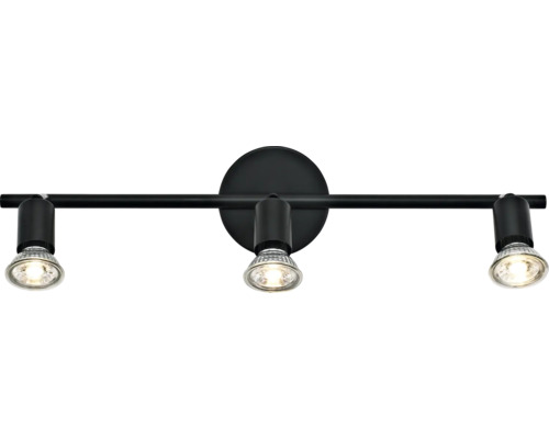 Svart taklampa med tre spotlights