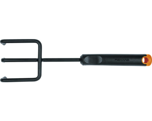 Trädgårdsredskap med tre tänder och handtag