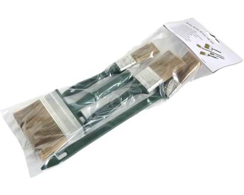 Penselset med fyra penslar i olika storlekar i plastförpackning