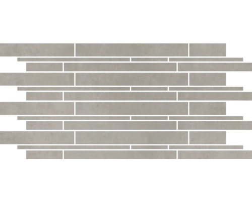 Stavmosaik MIRAVA Manhattan grå granitkeramik 60x30x0,9 cm Mosaikplatta med avlånga, rektangulära stenar