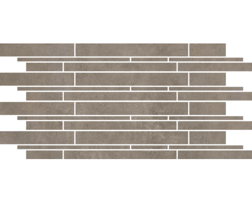 Stavmosaik MIRAVA Manhattan taupe granitkeramik 60x30x0,9 cm Mosaikplatta av olika rektangulära element
